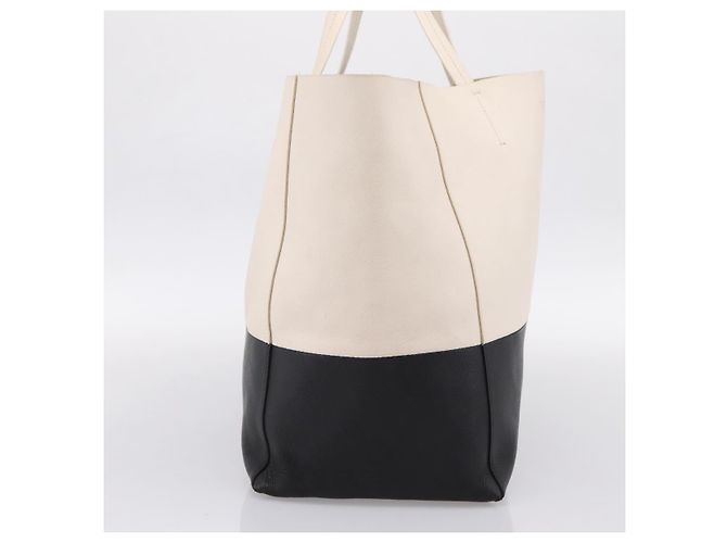 Céline Celine Cabas Leather Large Branco - vista 3