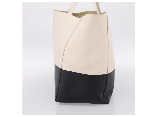Céline Celine Cabas Leather Large Branco - vista 4