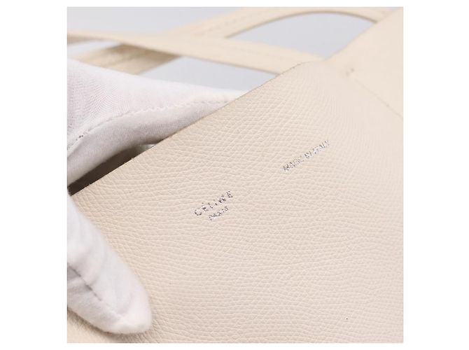 Céline Celine Cabas Leather Large Branco - vista 6