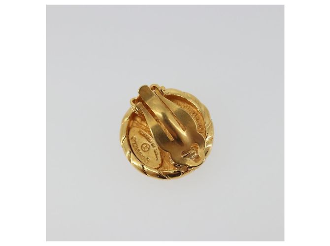 Chanel Vintage Orecchini a clip rotondi CC in metallo D'oro - vista 3