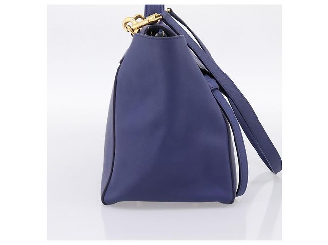 Céline Cinturón Celine de cuero Large Azul - vista 3