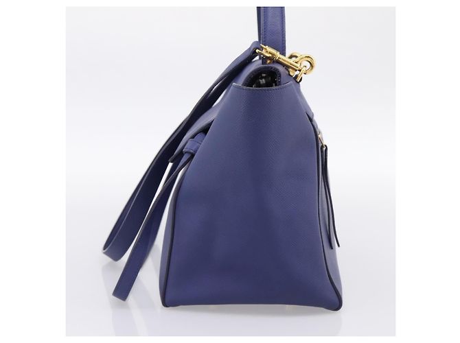 Céline Cinturón Celine de cuero Large Azul - vista 4