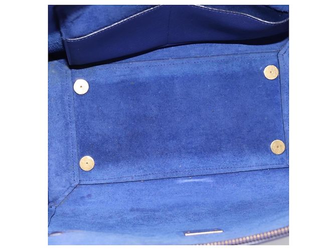 Céline Cinturón Celine de cuero Large Azul - vista 5