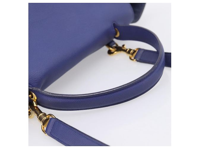 Céline Cinturón Celine de cuero Large Azul - vista 6