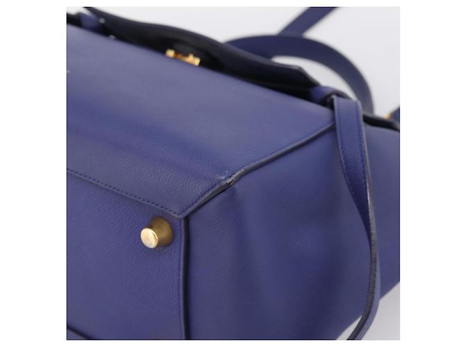 Céline Cinturón Celine de cuero Large Azul - vista 7