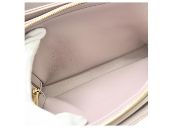 Chanel Envelope Compartment Flap Chevron Calfskin Medium Porpora - vista 3