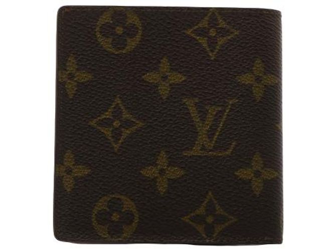 Portacarte bifold Louis Vuitton canvas small Marrone - vista 2