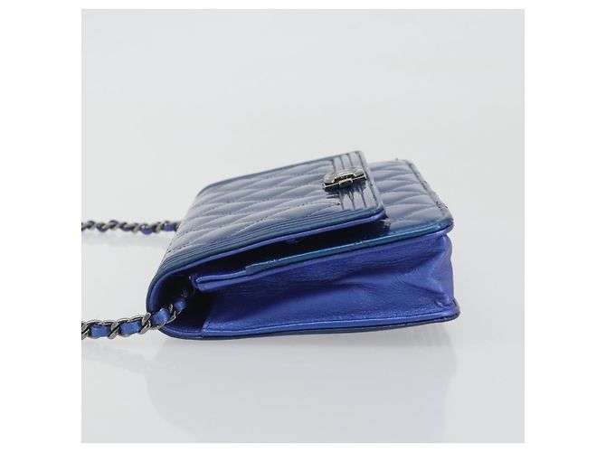 Chanel Boy Flap Quilted Patent Small Blu - vista 4