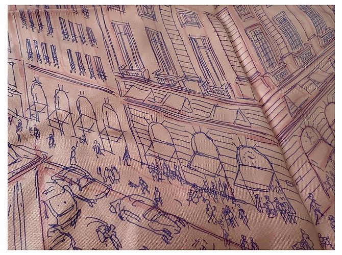 Hermès "Un Jardin sur le Toit" Seidentuch Pink - Ansicht 12
