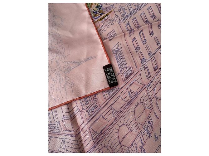 Hermès "Un Jardin sur le Toit" Seidentuch Pink - Ansicht 4