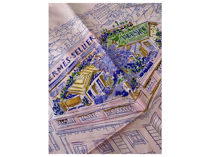 Hermès "Un Jardin sur le Toit" Seidentuch Pink - Ansicht 6