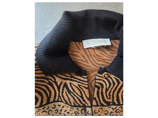 Escada Cardigan mit Leoparden- und Zebramuster Braun Schwarz Leopardenprint Zebra-druck - Ansicht 2