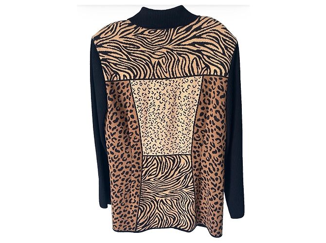 Escada Cardigan mit Leoparden- und Zebramuster Braun Schwarz Leopardenprint Zebra-druck - Ansicht 3