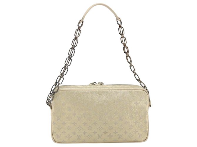 LOUIS VUITTON Monogram Shine McKenna Shoulder Bag Gold M92363 LV Auth 195998V D'oro - vista 2
