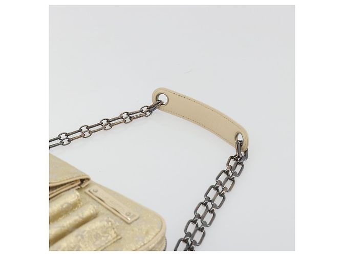 LOUIS VUITTON Monogram Shine McKenna Shoulder Bag Gold M92363 LV Auth 195998V D'oro - vista 8
