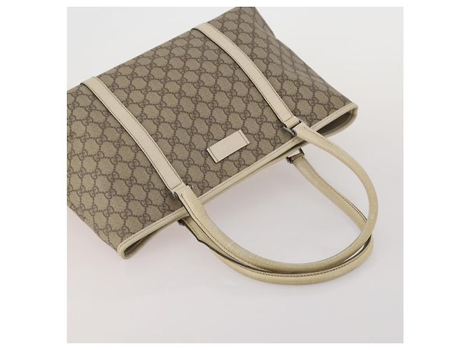 Borsa Tote GUCCI GG Canvas GG Supreme PVC 2 Set Beige Auth 190536 - vista 5