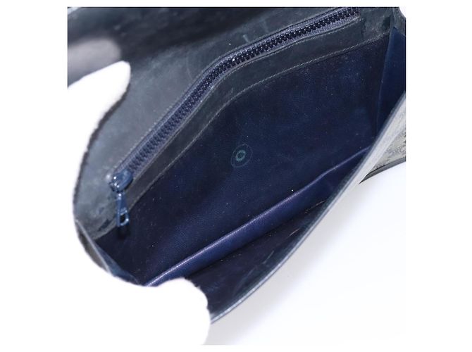 16 Céline Bolsa de Ombro CELINE Macadam Canvas PVC Navy Gold Auth 197504 Dourado Azul marinho - vista 19