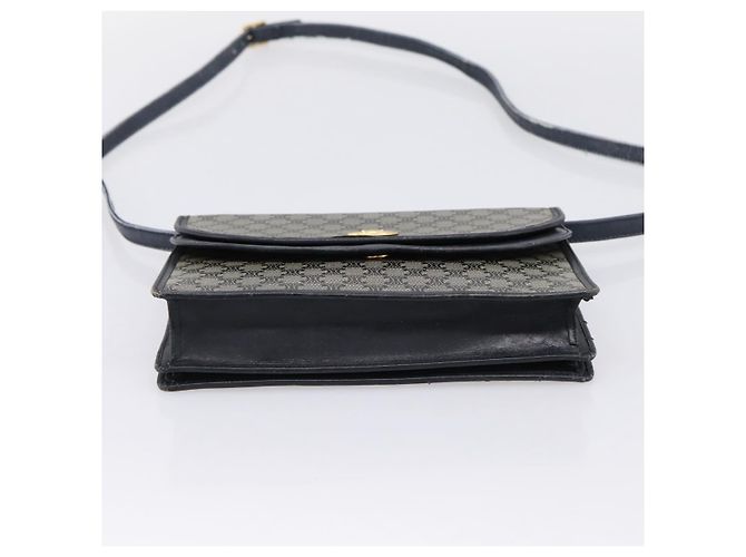 16 Céline Bolsa de Ombro CELINE Macadam Canvas PVC Navy Gold Auth 197504 Dourado Azul marinho - vista 9