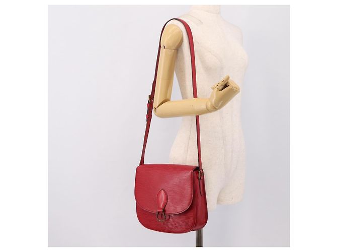 Borsa a tracolla LOUIS VUITTON Epi Saint Cloud GM Rossa M52197 LV Auth BA15197 Rosso - vista 27