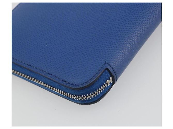Hermès HERMES Azap Silk In Wallet Leather Blue Silver Auth 196106M Plata Azul - vista 11