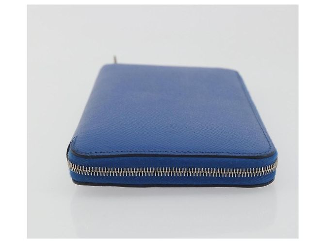 Hermès HERMES Azap Silk In Wallet Leather Blue Silver Auth 196106M Plata Azul - vista 4