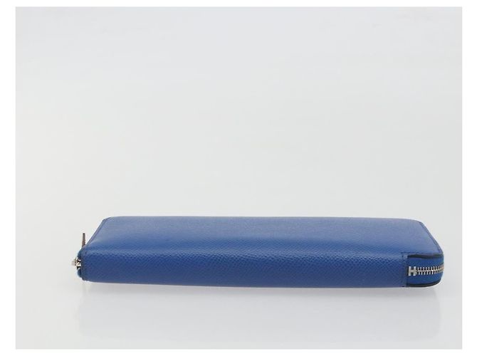 Hermès HERMES Azap Silk In Wallet Leather Blue Silver Auth 196106M Plata Azul - vista 7