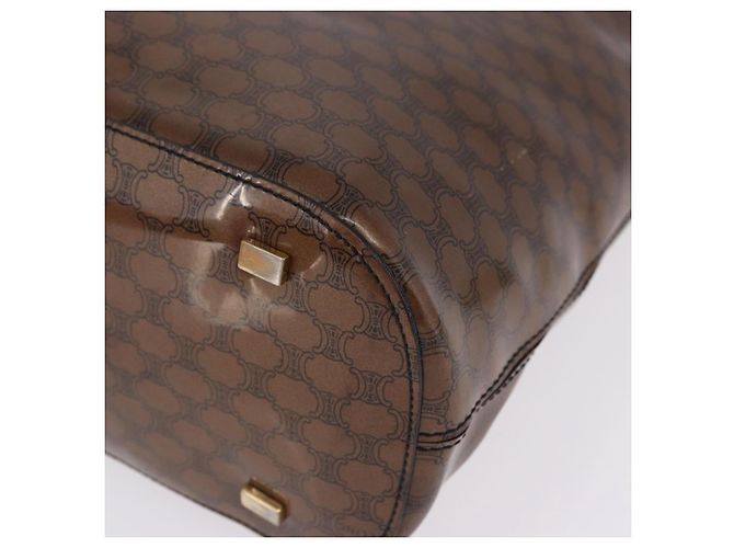 Céline Borsa a mano CELINE Macadam Canvas Vinyl Brown Gold Auth 195746 Marrone D'oro - vista 11