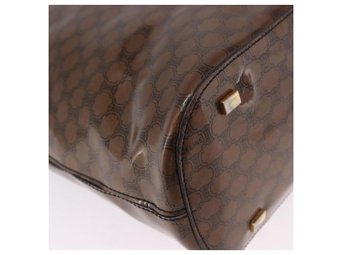 Céline Borsa a mano CELINE Macadam Canvas Vinyl Brown Gold Auth 195746 Marrone D'oro - vista 12