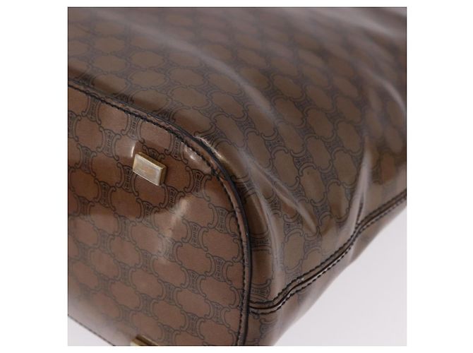 Céline Borsa a mano CELINE Macadam Canvas Vinyl Brown Gold Auth 195746 Marrone D'oro - vista 13