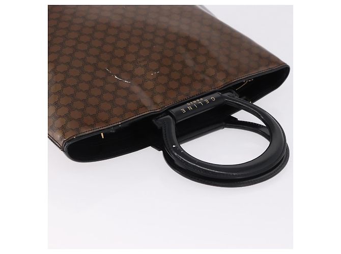 Céline Borsa a mano CELINE Macadam Canvas Vinyl Brown Gold Auth 195746 Marrone D'oro - vista 6