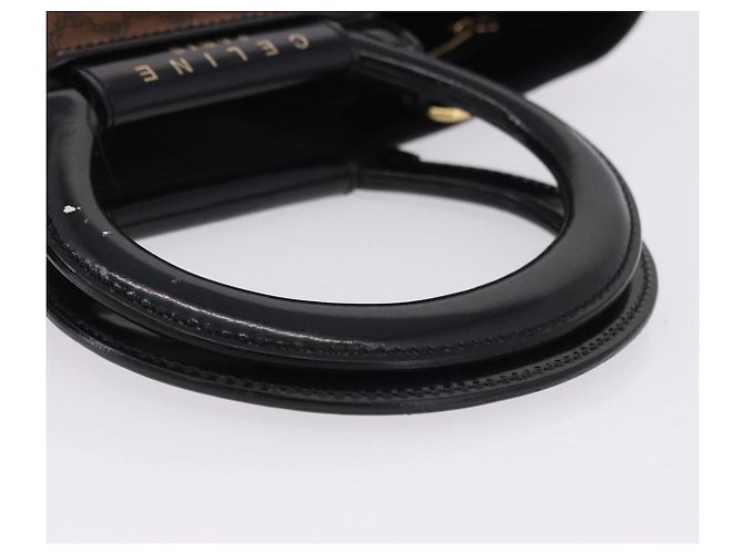 Céline Borsa a mano CELINE Macadam Canvas Vinyl Brown Gold Auth 195746 Marrone D'oro - vista 7