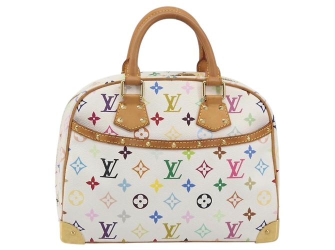 LOUIS VUITTON Monogram Multicolor Trouville Hand Bag White M92663 Auth BA14885V Bianco - vista 13