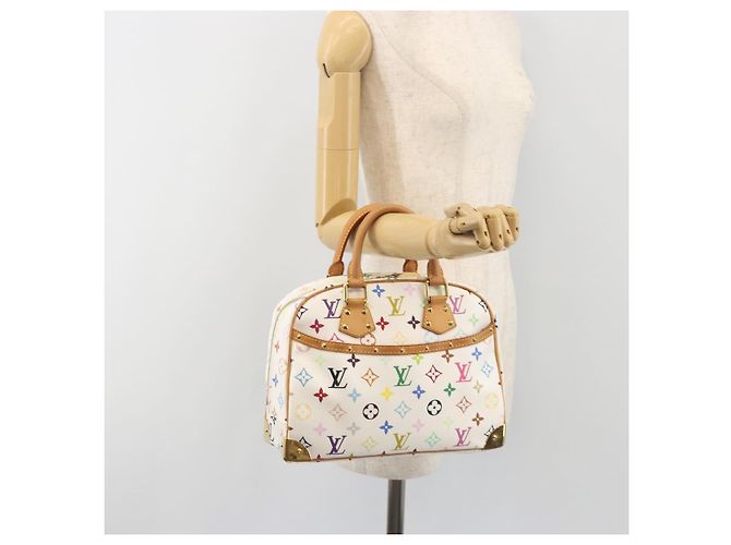 LOUIS VUITTON Monogram Multicolor Trouville Hand Bag White M92663 Auth BA14885V Bianco - vista 23
