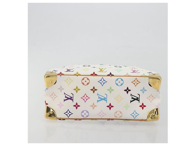LOUIS VUITTON Monogram Multicolor Trouville Hand Bag White M92663 Auth BA14885V Bianco - vista 5