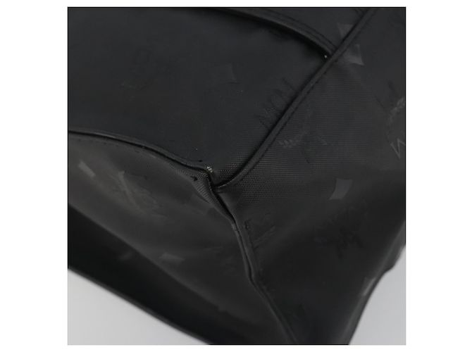 MCM Vicetos Tote Bag PVC Leder Schwarz Goldfarben Auth BA14872 - Ansicht 11