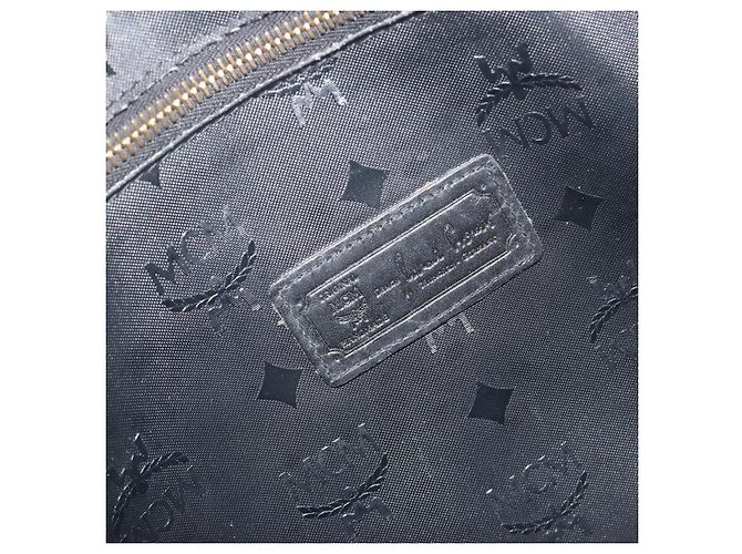 MCM Vicetos Tote Bag PVC Leder Schwarz Goldfarben Auth BA14872 - Ansicht 17