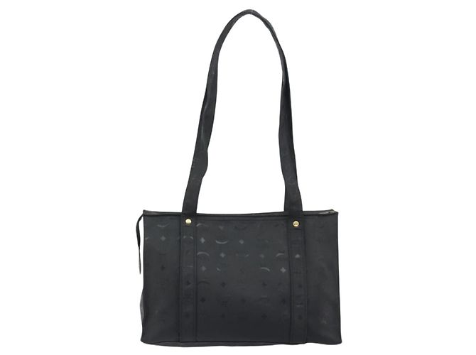 MCM Vicetos Tote Bag PVC Leder Schwarz Goldfarben Auth BA14872 - Ansicht 3