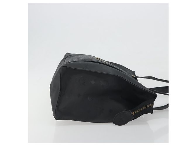 MCM Vicetos Tote Bag PVC Leder Schwarz Goldfarben Auth BA14872 - Ansicht 4