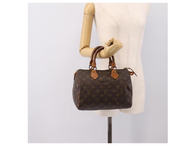 Borsa a mano LOUIS VUITTON Monogram Speedy 25 M41528 LV Auth 196417 Monogramma - vista 20