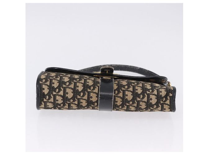 Bolso de hombro Christian Dior Trotter Canvas Navy Gold Auth BA15128 Dorado Azul marino - vista 11