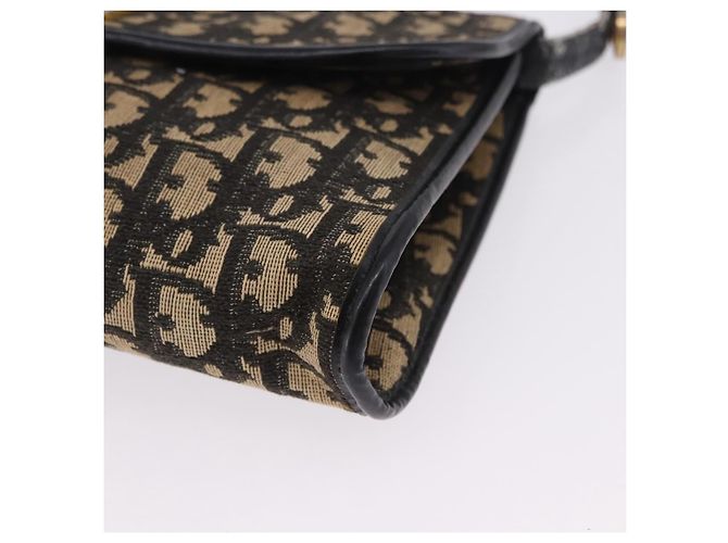 Bolso de hombro Christian Dior Trotter Canvas Navy Gold Auth BA15128 Dorado Azul marino - vista 13