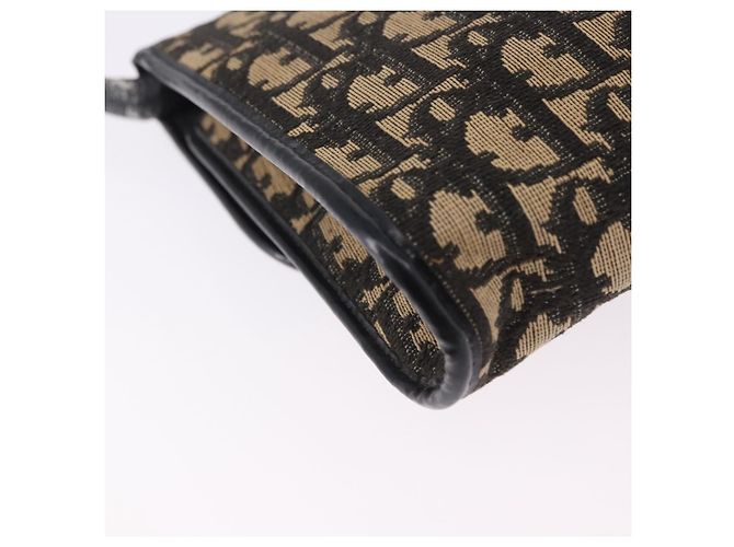 Bolso de hombro Christian Dior Trotter Canvas Navy Gold Auth BA15128 Dorado Azul marino - vista 14