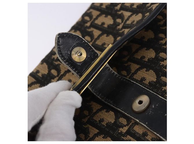 Bolso de hombro Christian Dior Trotter Canvas Navy Gold Auth BA15128 Dorado Azul marino - vista 17
