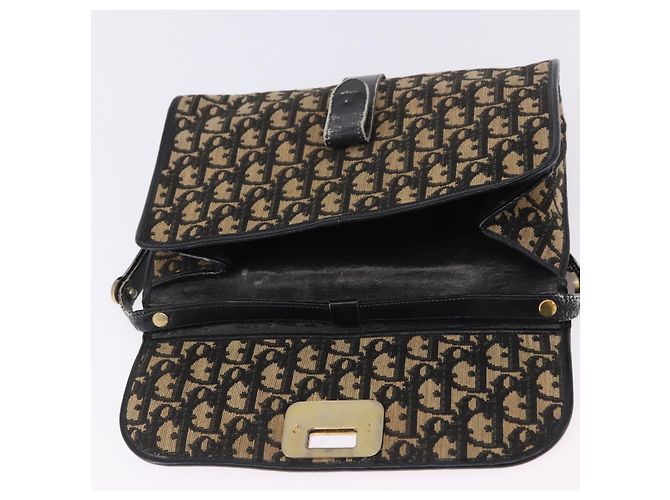 Bolso de hombro Christian Dior Trotter Canvas Navy Gold Auth BA15128 Dorado Azul marino - vista 18
