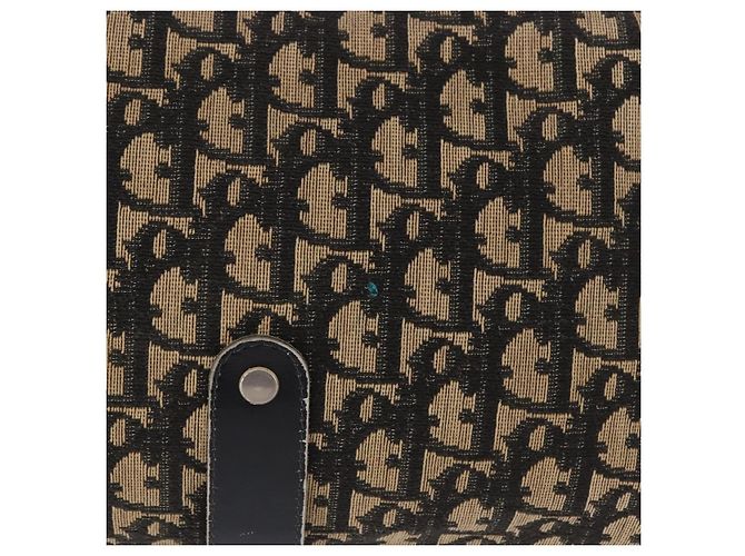 Bolso de hombro Christian Dior Trotter Canvas Navy Gold Auth BA15128 Dorado Azul marino - vista 4