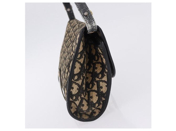 Bolso de hombro Christian Dior Trotter Canvas Navy Gold Auth BA15128 Dorado Azul marino - vista 6