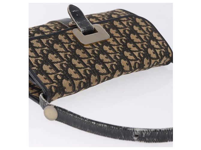 Bolso de hombro Christian Dior Trotter Canvas Navy Gold Auth BA15128 Dorado Azul marino - vista 7