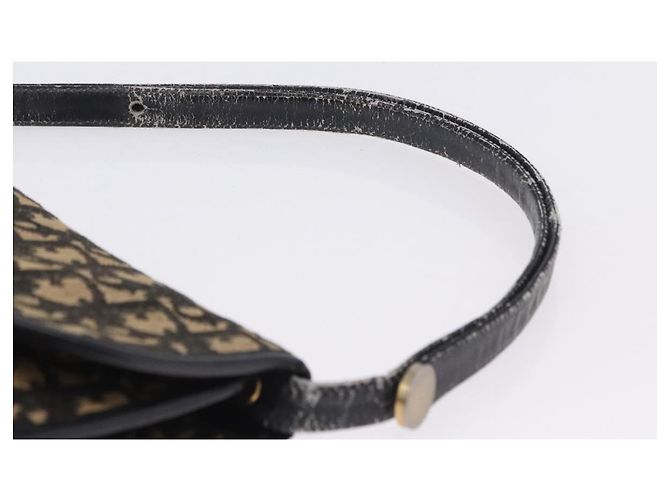 Bolso de hombro Christian Dior Trotter Canvas Navy Gold Auth BA15128 Dorado Azul marino - vista 9