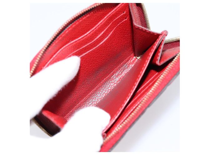 LOUIS VUITTON Monogram Empreinte Zippy Coin Purse Wallet Red M63696 Auth BA15266 Rosso - vista 11