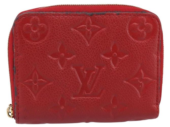 LOUIS VUITTON Monogram Empreinte Zippy Coin Purse Wallet Red M63696 Auth BA15266 Rosso - vista 13